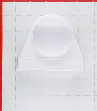 Соединитель угловой пластиковый для плоских воздуховодов 60х204 мм 90° с круглыми d125 мм прямое соединение