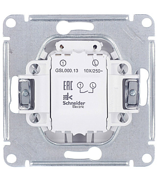 Выключатель Systeme Electric Glossa одноклавишный встраиваемый белый с подсветкой (GSL000113)