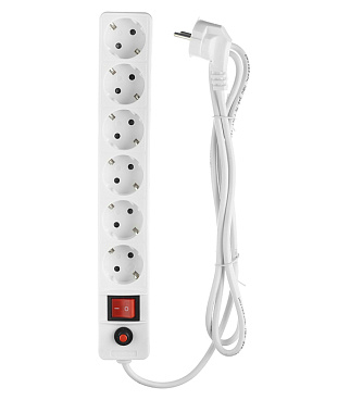 Сетевой фильтр UNIVersal 6 розеток 1,8 м 10 А 2,2 кВт белый (967U-3001)
