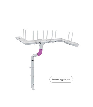 Колено трубы Grand Line металлическое d90 мм 60° графитовый серый RAL 7024