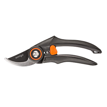 Секатор плоскостной Amigo с лезвиями из стали SK5 и пластиковыми рукоятками (76201)