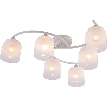 Люстра потолочная Schaffner Flusso E27 360 Вт 20 кв.м (4125-6 WH-CR)