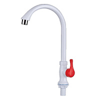 Кран для холодной воды для кухни РМС белый однорычажный (PL3-269F-1)