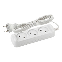 Удлинитель Эра 3 розетки 1,5 м ШВВП 2х0,75 кв.мм 6 А 1,3 кВт белый (Б0035747)
