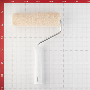 Валик натуральный мех 180 мм d42 мм ворс 12 мм для алкидной основы с ручкой