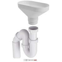 Сифон для раковины и мойки McAlpine 1 1/2х40 мм с выпуском d170 мм с соединением 40/50 мм с разрывом струи (HC8-FUN/2025)