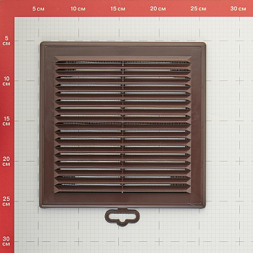 Решетка вентиляционная пластиковая приточно-вытяжная Era Р 208х208 мм с сеткой коричневая