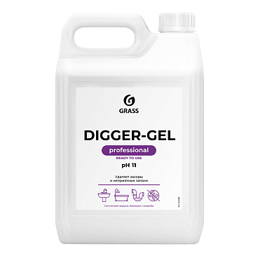 Средство Grass Digger-Gel для устранения засоров в трубах 5 л