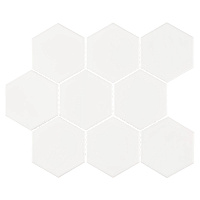 Мозаика Starmosaic Hexagon big белая керамическая 295х256х6 мм матовая