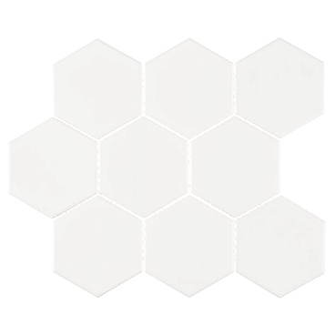 Мозаика Starmosaic Hexagon big белая керамическая 295х256х6 мм матовая