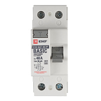 УЗО EKF Basic ВДТ-40 40А 1P+N тип AC 30 мА 4,5 кА (elcb-2-40-30e-sim)