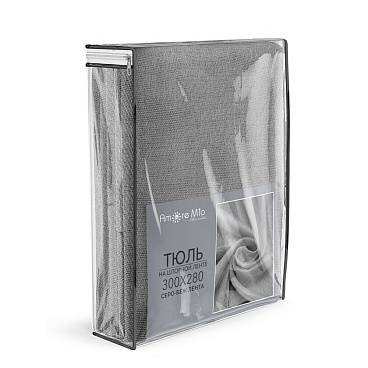 Тюль искусственный лен бежевый 300х280 см Amore Mio (93144)