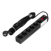 Сетевой фильтр UNIVersal 6 розеток 5 м 10 А 2,2 кВт черный (967U-4005)