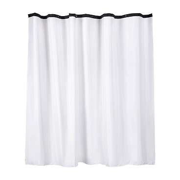 Штора для ванны Wess Outlook 2400х2000 мм полиэстер белая/черная (T685-1)