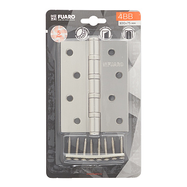 Петля Fuaro карточная универсальная неразъемная 100х75 мм матовый никель