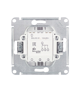 Выключатель Systeme Electric Glossa трехклавишный встраиваемый белый (GSL000131)