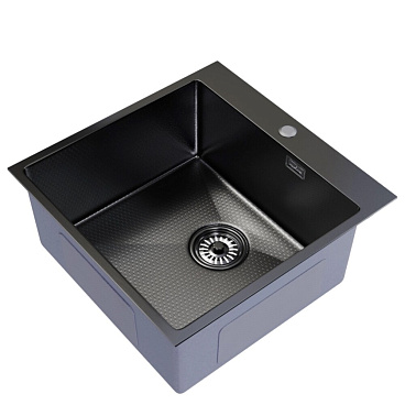 Мойка для кухни Mixline Pro 50х50х20 см врезная с сифоном сталь нано декор графит (556578)