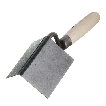 Кельма угловая Сибртех 80х60х60 мм с деревянной ручкой для внутренних углов