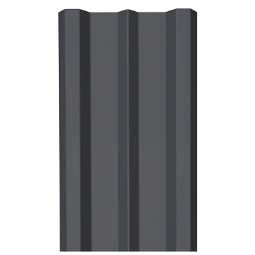 Евроштакетник двухсторонний М-образный 0,45 мм 100х2000 мм графитовый серый RAL 7024 прямой срез