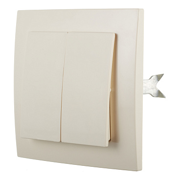 Выключатель Svet двухклавишный встраиваемый бежевый (0604-00121)