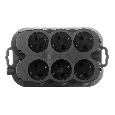 Розетка штепсельная Svet шестерная с заземлением IP20 черная