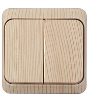 Выключатель Systeme Electric Этюд двухклавишный накладной сосна (BA10-002D)