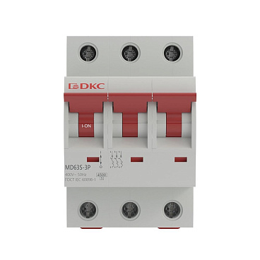Автоматический выключатель модульный DKC Yon Max MD63S 3P 25А тип C 4,5 кА 400 В (MD63S-3PC25)