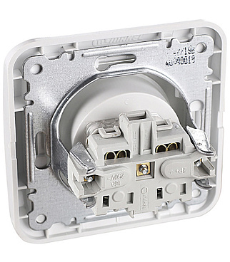 Розетка Makel Mimoza встраиваемая белая UPS со шторками (12053)