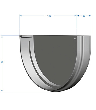 Заглушка желоба Docke Premium пластиковая d120 мм графитовый серый RAL 7024