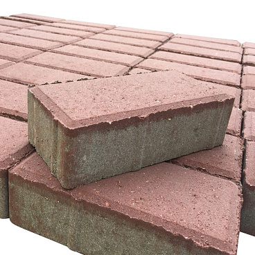 Плитка тротуарная Брусчатка кирпичик 100х200х60 мм красная