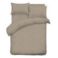 Комплект постельного белья 2-спальный сатин Lorikeet Solo латте с простыней на резинке 160х200х30 см