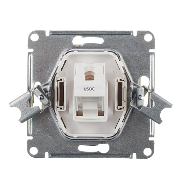 Розетка телефонная Systeme Electric AtlasDesign встраиваемая бежевая RJ11 (ATN000281)