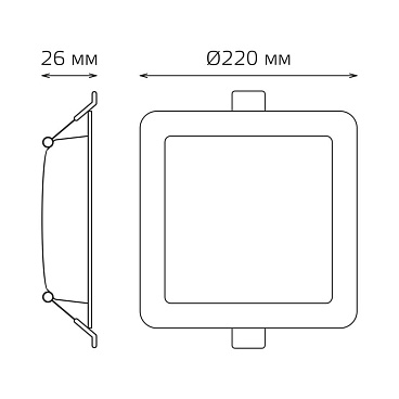 Светильник встраиваемый светодиодный с драйвером белый 26 Вт 4000К IP20 Gauss Elementary Downlight (998520224)