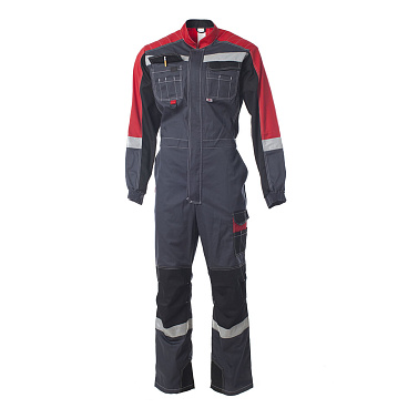 Комбинезон защитный Спрут Формула 48-50 рост 182-188 см серый/красный