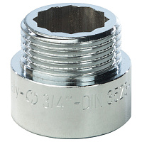 Удлинитель Stout 15 мм 3/4 ВР(г) х 3/4 НР(ш) хром латунный (SFT-0002-003415)