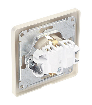 Розетка Systeme Electric Glossa встраиваемая бежевая со шторками с крышкой (GSL000248)