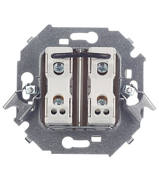 Выключатель Simon 15 двухклавишный встраиваемый слоновая кость (1591398-031)