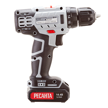 Дрель-шуруповерт аккумуляторная Ресанта ДА-14-2ЛК 14 В 2 Ач Li-Ion 2 АКБ и ЗУ (75/14/4)