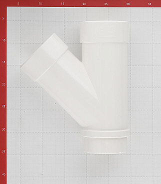 Тройник трубы Docke Lux пластиковый d100 мм 45° пломбир RAL 9003