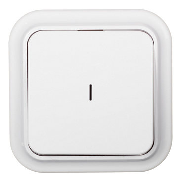 Выключатель Svet одноклавишный накладной белый с подсветкой (SV1001-0001)
