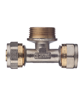 Тройник 16 обж(ц) х 3/4 НР(ш) х 16 обж(ц)