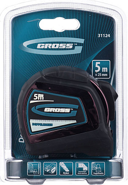 Рулетка Gross с автостопом 5 м x 25 мм