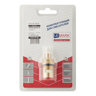 Кран-букса Lemark с керамическими прокладками 1/2х20 мм горячая вода (LM8501R-BL)