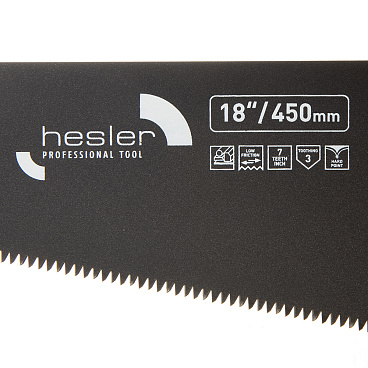 Ножовка по дереву Hesler Teflon 450 мм 7 зуб/дюйм крупный зуб