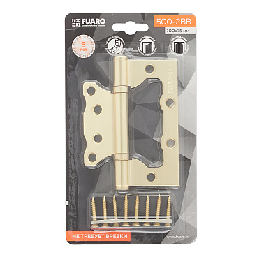 Петля Fuaro бабочка универсальная неразъемная 100х75 мм матовое золото