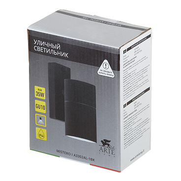 Светильник садово-парковый настенный Arte Lamp Mistero GU10 35 Вт IP44 (A3302AL-1BK)