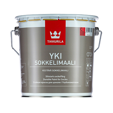 Краска фасадная Tikkurila/Tikkivala Yki Socle акриловая для цоколя база А белая 2,7 л