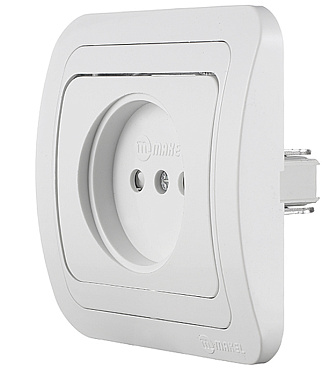 Розетка Makel Mimoza встраиваемая белая со шторками (12052)