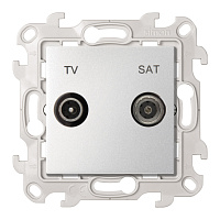 Розетка телевизионная Simon 24 Harmonie встраиваемая алюминий TV/ SAT (2410485-033)