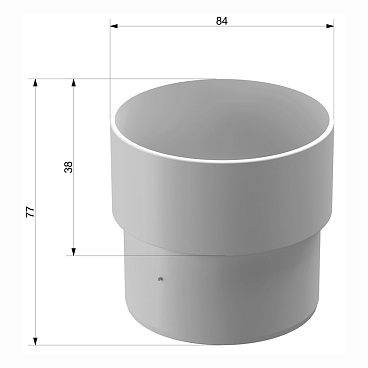 Муфта водосточной трубы пластиковая d80 мм Docke Standard светло-коричневая RAL 8017